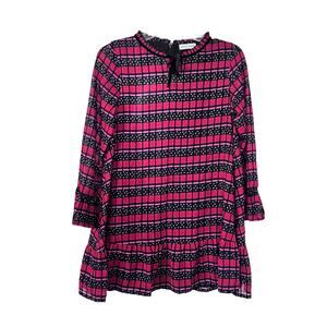 SONIA RYKIEL Girls Printed Voile Dress In Red Black size 12